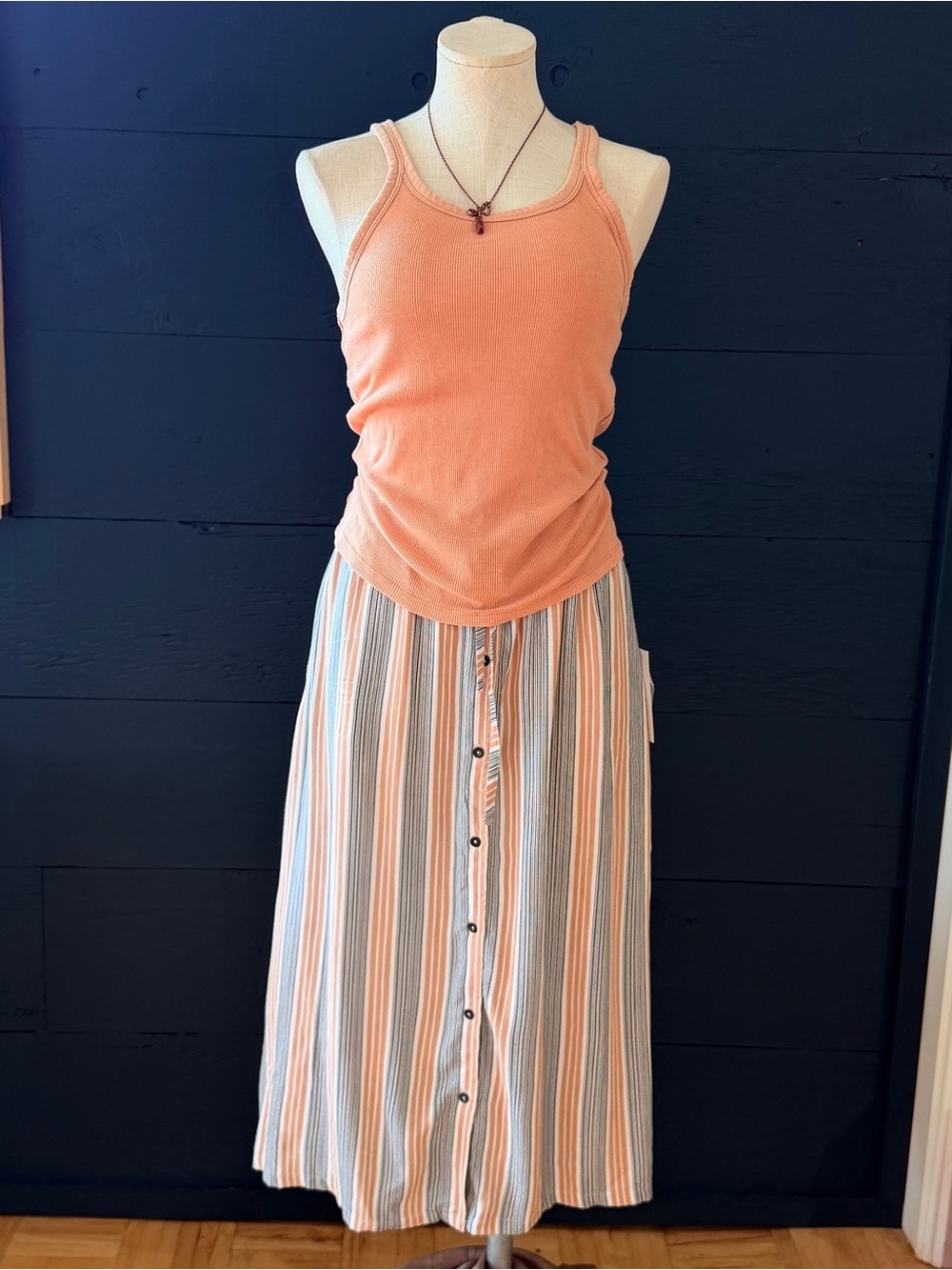 RVCA Oslo Skirt Striped  Size S NWT
